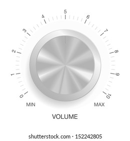 Metal volume button (music knob) - Vector illustration