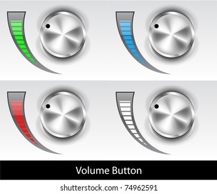 Metal volume button. Vector illustration