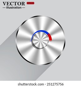 metal volume control, red, blue, light, vector illustration, EPS 10