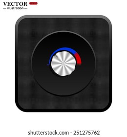 metal volume control, red, blue, light, vector illustration, EPS 10
