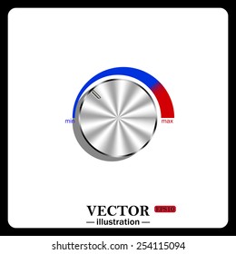 metal volume control, red, blue, light. icon. vector design