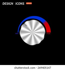 metal volume control, red, blue, light. icon. vector design