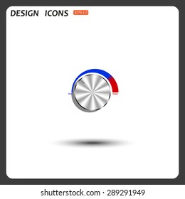 metal volume control, red, blue, light. icon. vector design