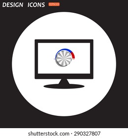 metal volume control, red, blue, light. icon. vector design