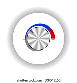 metal volume control, red, blue, light. icon. vector design