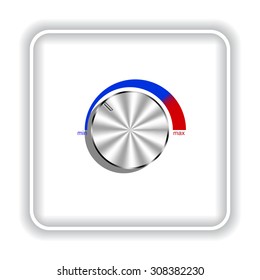metal volume control, red, blue, light. icon. vector design