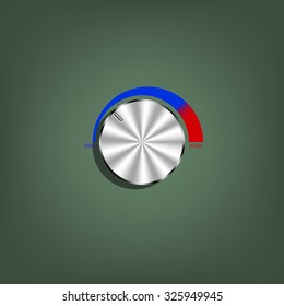metal volume control, red, blue, light. icon. vector design