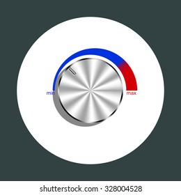 metal volume control, red, blue, light. icon. vector design