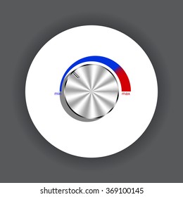 metal volume control, red, blue, light. icon. vector design