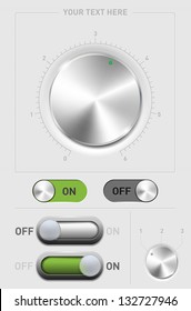 Metal volume knob, ON-OFF switch and changer