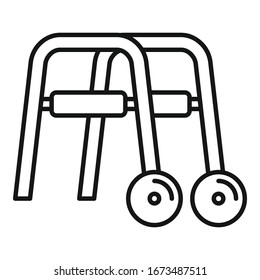 Metal walker icon. Outline metal walker vector icon for web design isolated on white background