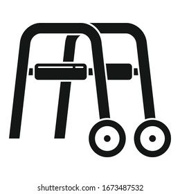 Icono del caminante metálico. Ilustración simple de un icono vectorial metálico para el diseño web aislado en fondo blanco