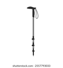 Metal walking stick flat vector design isolated on white background