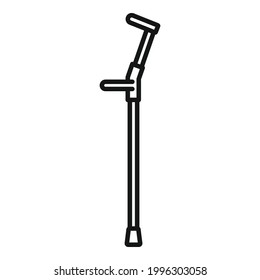 Metal walking stick icon. Outline Metal walking stick vector icon for web design isolated on white background