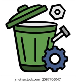 Metal Waste Icon Element For Design