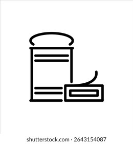 metal waste outline icon. can waste black line illustration.