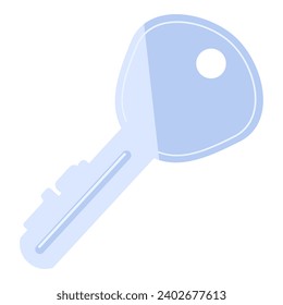 Metal waste pollution. Door lock key icon. Disposal of waste of carpentry metalworking workshop and industry. Metallurgy waste separation problem. Simple flat vector isolated on white background