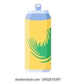Metal waste pollution. Empty tin can icon. Disposal of waste of carpentry metalworking workshop and industry. Metallurgy waste separation problem. Simple flat vector isolated on white background