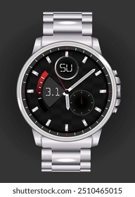 metal watch interface, Hand watch