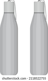 Metal water bottles, illustration, vector on a white background.