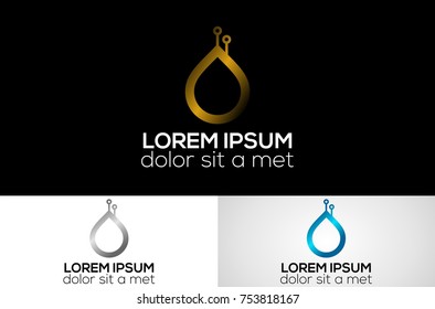 metal water drop electric logo
