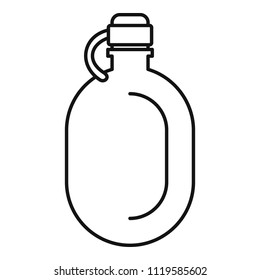 Metal water flask icon. Outline illustration of metal water flask vector icon for web design isolated on white background