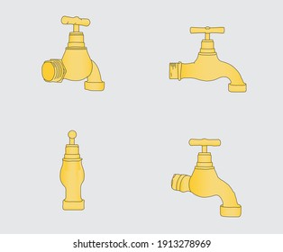 metal water tap from various angles