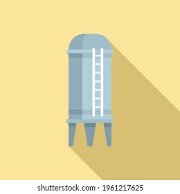 Metal water tower icon. Flat illustration of Metal water tower vector icon for web design