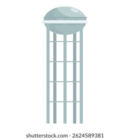 Metal water tower standing tall, storing water for residential and industrial use
