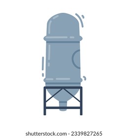 Metal Water Tower or Water Tank Vector Illustration