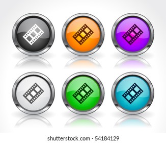 Metal web buttons. Vector eps10.