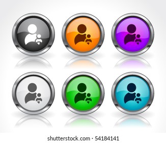Metal web buttons. Vector eps10.