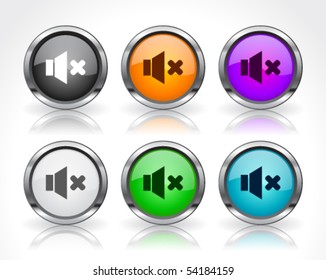 Metal web buttons. Vector eps10.