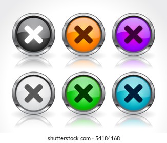 Metal web buttons. Vector eps10.
