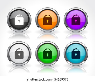 Metal web buttons. Vector eps10.