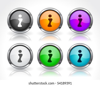 Metal web buttons. Vector eps10.