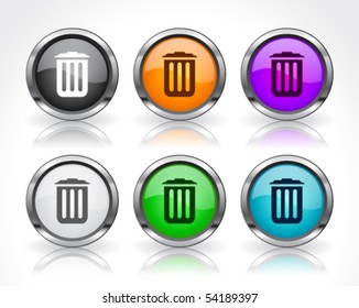 Metal web buttons. Vector eps10.