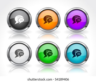 Metal web buttons. Vector eps10.