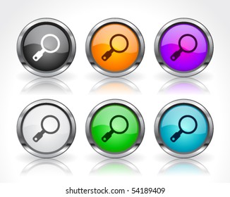 Metal web buttons. Vector eps10.