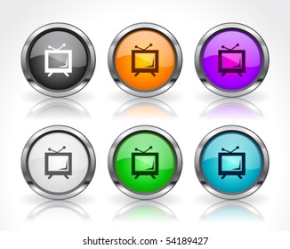 Metal web buttons. Vector eps10.