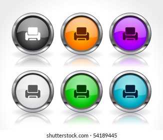 Metal web buttons. Vector eps10.