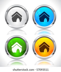 Metal web buttons. Vector eps10.