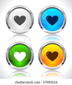 Metal web buttons. Vector eps10.