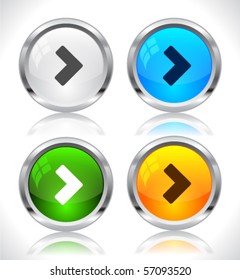 Botones web metálicos. Vector eps10.