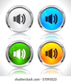Metal web buttons. Vector eps10.