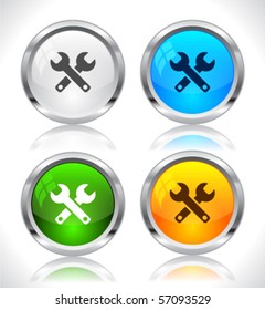 Metal web buttons. Vector eps10.