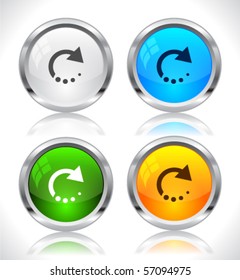 Metal web buttons. Vector eps10.
