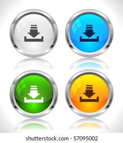 Metal web buttons. Vector eps10.