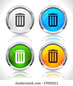 Metal web buttons. Vector eps10.