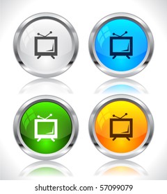 Metal web buttons. Vector eps10.